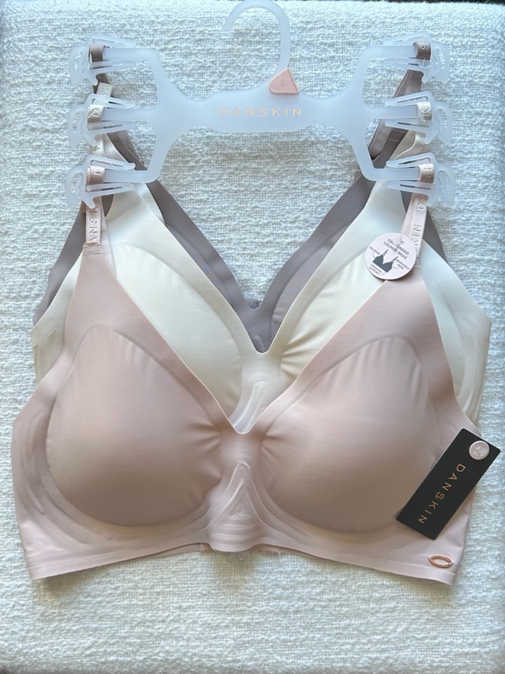 Danskin 3 piece Bras with Removable Cups (Wire free)